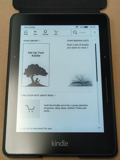 Amazon Kindle Voyage 7th Generation 6" 4GB Wi-Fi Black eBook Reader With Original Case Cover/ Used