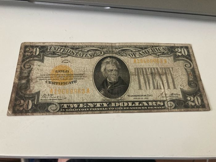 USA 1928 20 Dollars Gold Certificate