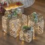 Set of 3 Light-Up Christmas Boxes/Indoor Christmas Decorations / 45 Warm White LED Lights (FREE POSTAGE) Image 5