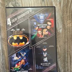 Batman 4-Film Favorites DVD Collection (1989-1997 Anthologies) Batman DVD, DC Comics, Superhero Movies, Batman Collection, 4 Film Favorites, Michael Keaton, George Clooney, Val Kilmer, Batman Returns, Batman Forever, 90s Movies, DVD Box Set.
