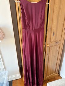 Beautiful burgundy wine satin maxi dress
