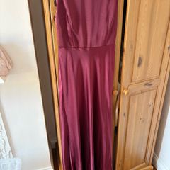Beautiful burgundy wine satin maxi dress