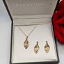 9 ct yellow gold matching leaf set Image 4