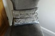 Grey Satin Soft Decorative Cushion with Sequins