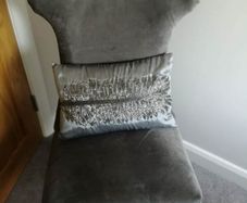 Grey Satin Soft Decorative Cushion with Sequins