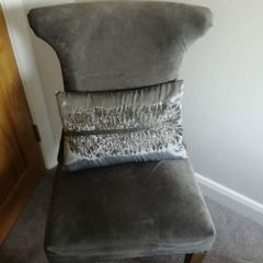 Grey Satin Soft Decorative Cushion with Sequins