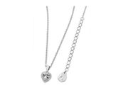 Sterling Silver Diamante Heart Drop Pendant With Chain