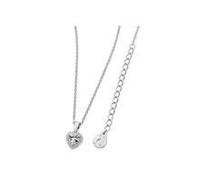 Sterling Silver Diamante Heart Drop Pendant With Chain