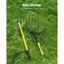 5-Tine Gardening Pitchfork with Fiberglass Handle, 57 in Heavy Duty Digging Fork with Y Grip, Forged Steel Spading Fork for Hay Potato Composting Transplanting Aeration Image 4