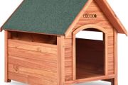Solid Wood Dog House 82 X 72 X 85 Cm Roof Hatch Apex Roof