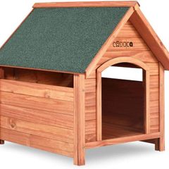 Solid Wood Dog House 82 X 72 X 85 Cm Roof Hatch Apex Roof