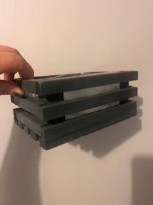 Small grey wooden planter