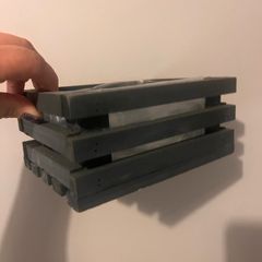 Small grey wooden planter