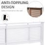 MDF Extendable Radiator Cover Cabinet - Shelving for Home Office, Slatted Design, White, Dimensions 139-208.5L x 20.5W x 82.5H cm Image 5