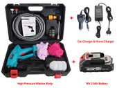 Portable 18Volt. Rechargeable Lithium Battery Powered Cordless High Pressure Car Washer Cleaner washing gun
