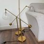 Pair of Contemporary gold table desk floor lights set of 2 Image 2