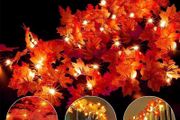 Autumn Decorations, Fairy Lights, 10 Maple Leaf Light, Garden Lights Outdoor Lights, Autumn Wreath, Christmas Decorations Halloween Decorations Leaves Decoration Thanksgiving Decorations
