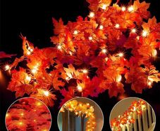 Autumn Decorations, Fairy Lights, 10 Maple Leaf Light, Garden Lights Outdoor Lights, Autumn Wreath, Christmas Decorations Halloween Decorations Leaves Decoration Thanksgiving Decorations