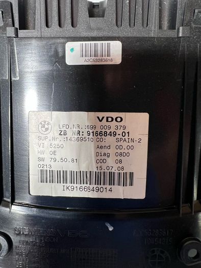 BMW 3 Series E90 E91 E92 E93 Speedometer Instrument Cluster 320d Diesel 9166849 a1l2b611s
