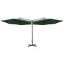 Double Parasol with Steel Pole Green 600 cm Image 4