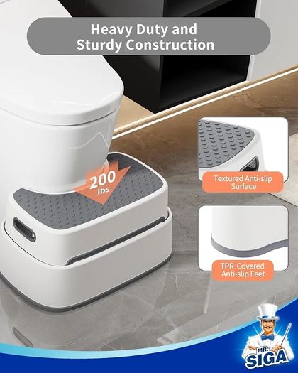 Toilet Stool Squat Adult, Bathroom Stool Heavy Duty, Anti Slip Toilet Step for Bathroom, Toddler Step for Kids