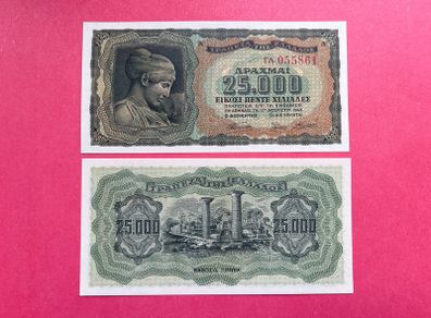 Greece  25000 Drachmai  1943   ( Uncirculated ) Pick  123