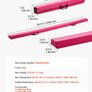8FT Folding Balance Beam for Kids, 90.7 KG Stable Support Gymnastics Floor Beam with Non-Slip Mats, Gymnastics Training Equipment with Anti-Slip Bottom and Carrying Bag for Home Gym, Pink Image 2