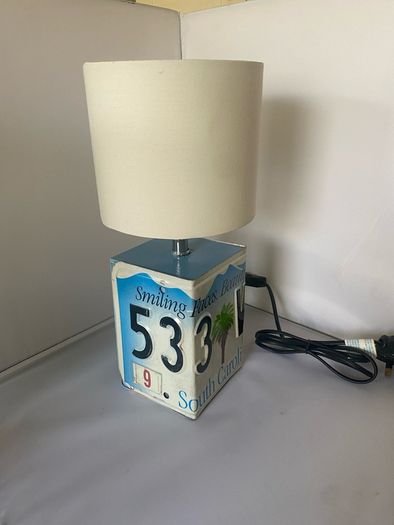 US Reg Plate table lamp