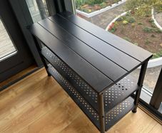 Bench with shows storage