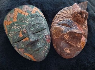 Indonesian Vintage Masks on light wood
