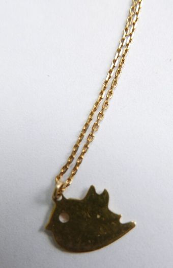 Gold over 925 Sterling Silver Bird Pendant Necklace 18" MIDAS ALTRO BIRD PENDANT NECKLACE 1,9g