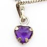 Tiny Amethyst Silver Heart On Italian Chain Image 3