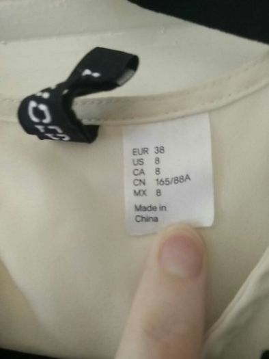 H&M Cream and Black Design blouse