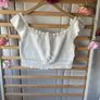 top h&m divided range size medium white 100% cotton crochet top Image 4