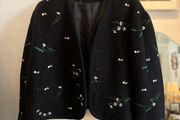 Zara black embroidered jacket