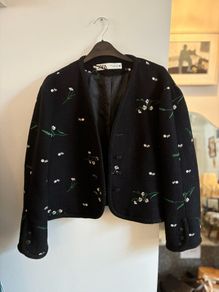 Zara black embroidered jacket