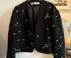 Zara black embroidered jacket