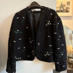 Zara black embroidered jacket