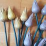 Large Size Vintage Handmade Wooden Flowers x12 Pieces Image 3
