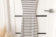 BNWT Pull &amp; Bear Off Shoulder Ribbed Stripe Midi Dress XS