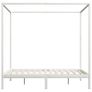 Canopy Bed Frame with 2 Drawers White Solid Pine Wood 180x200cm Image 5