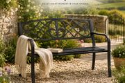 Black Metal Garden Bench 2 Seater Outdoor Patio Bench