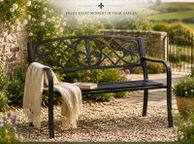 main image for ad Black Metal Garden Bench 2 Seater Outdoor Patio Bench