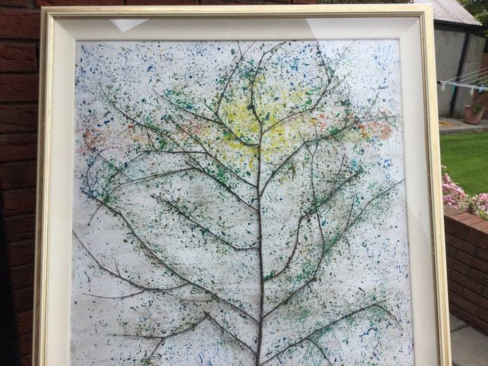 Art - Oil on Board with Natural Twigs. ( Reduced)