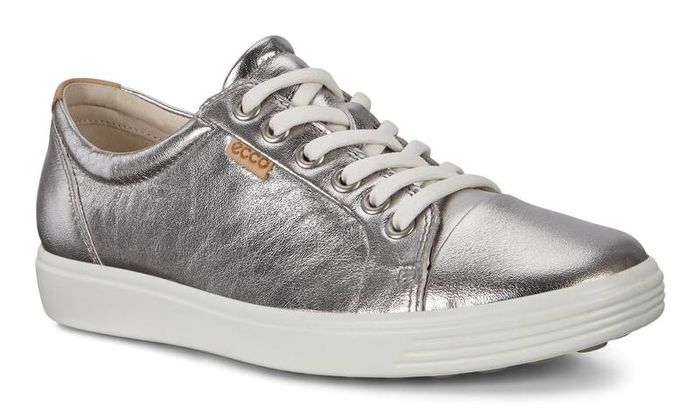 ECCO LEATHER SHOES. Ladies. EU 39 UK 6.   Colour Muted Aluminium Silver. Total comfort. 120 euro new. In very good lightly used condition.