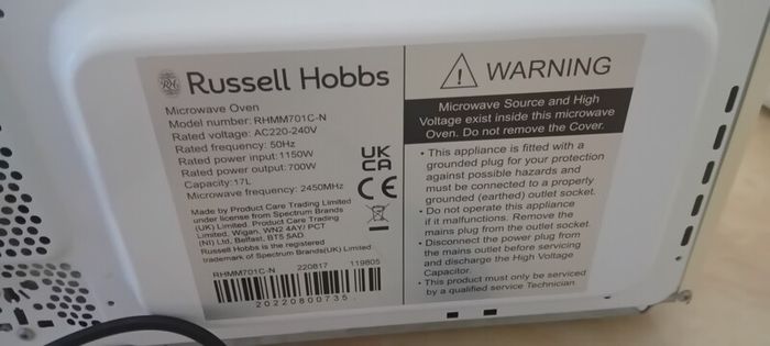 russel hobbs microwave