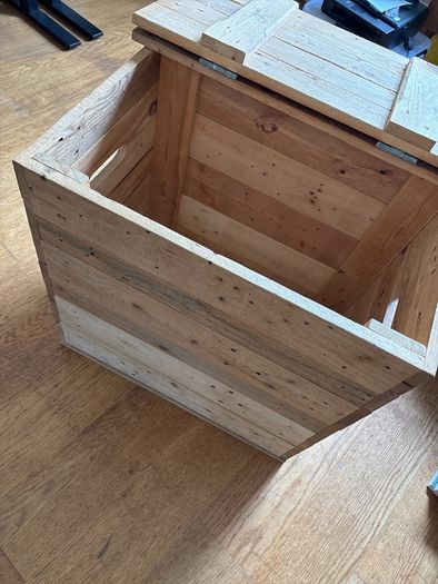 Big wooden storage box made of palets