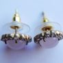 Vintage  Sterling Silver 925 Gold Plated Moonstone agate Earrings 2,6g Image 4