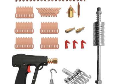 BRAND NEW 81pcs Dent Puller Kit Car Body Repairing Tools Spot Welding Electrodes Spotter Welder Machine Removing Dents Remover Device