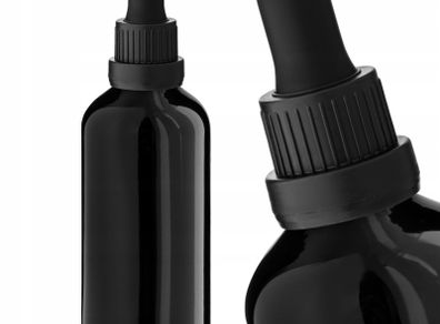 100 ml Black Glass Bottle with Glass Pipette Drop